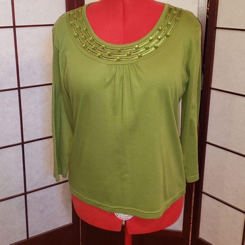 Classic Elements Green Long Sleeve Top